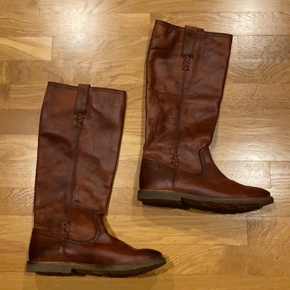 Frye Shoes - Frye Celia X Stitch Saddle Pull On Knee High Boots